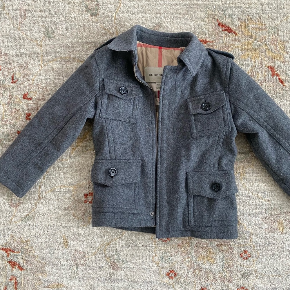 Burberry grey wool coat size 3Y